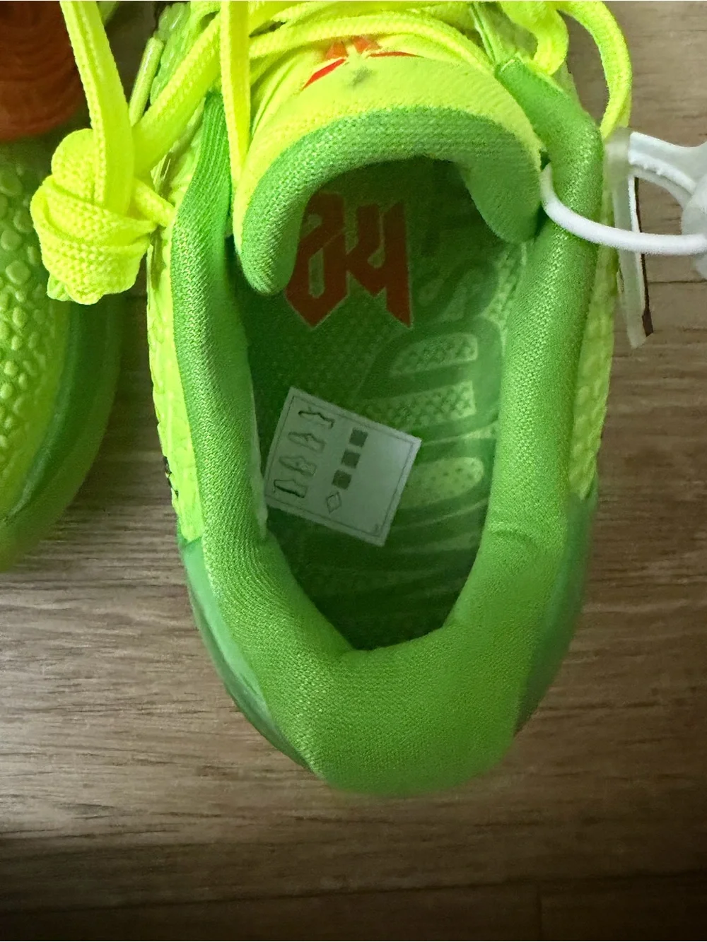 Nike Kids Bright Neon Green Athletic Sneakers with Extra Red Laces its new